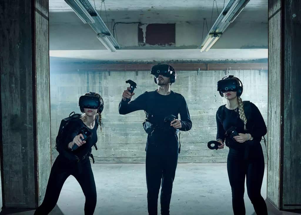 People wearing VR headset